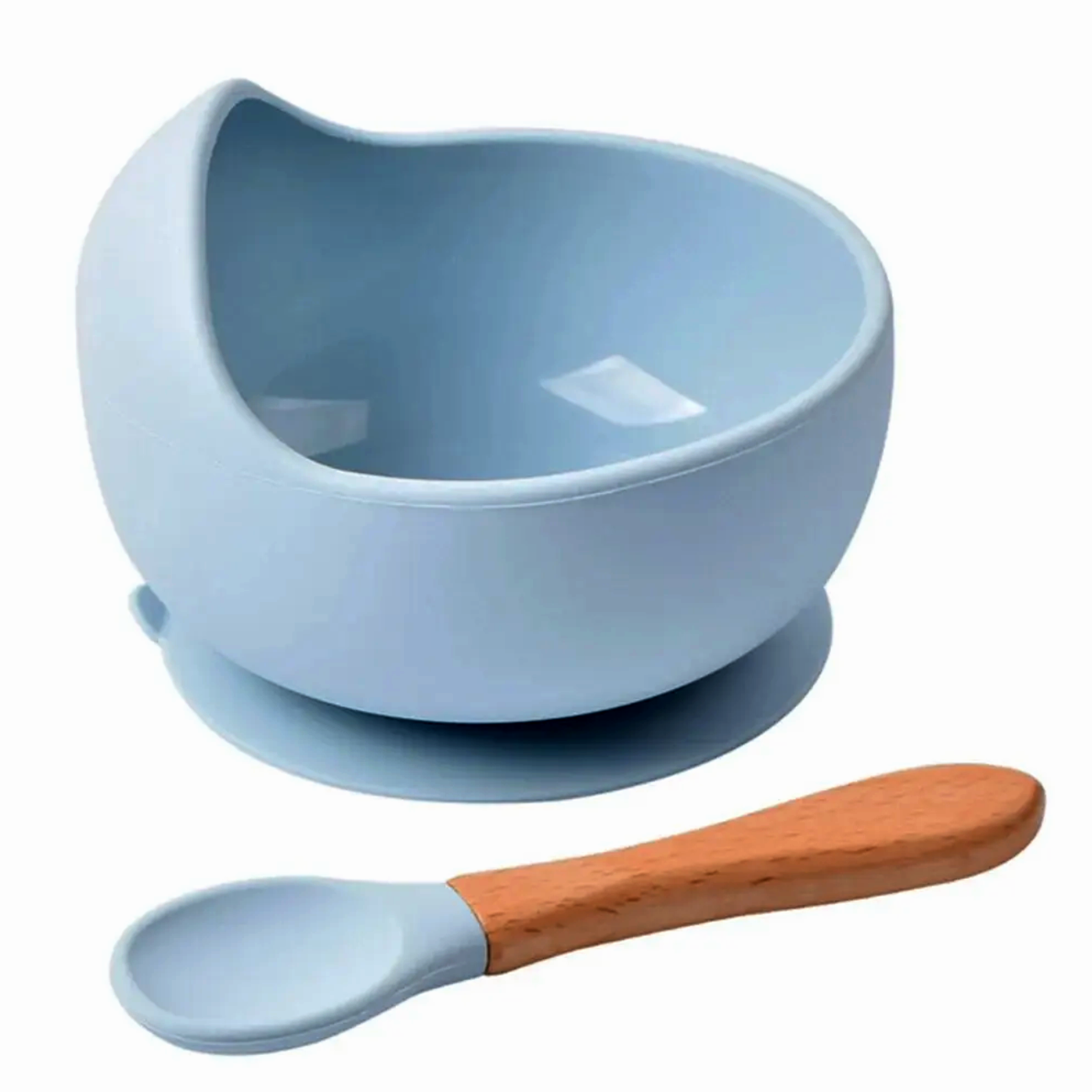 Siliconen Kommetje met Lepel 'Blauw'