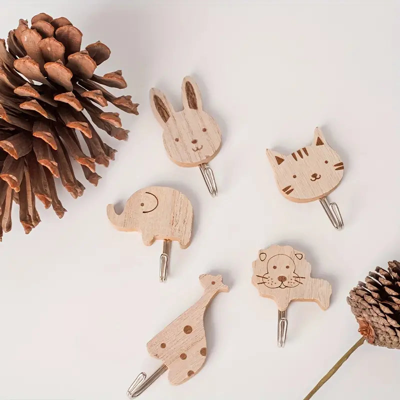 Houten Dieren Haakje (6 varianten) detail