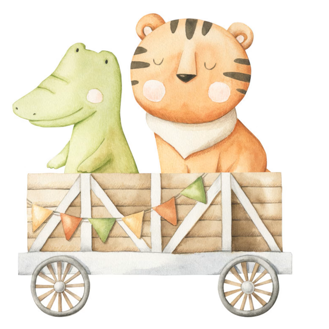 Muursticker 'Jungle Dieren in Trein'