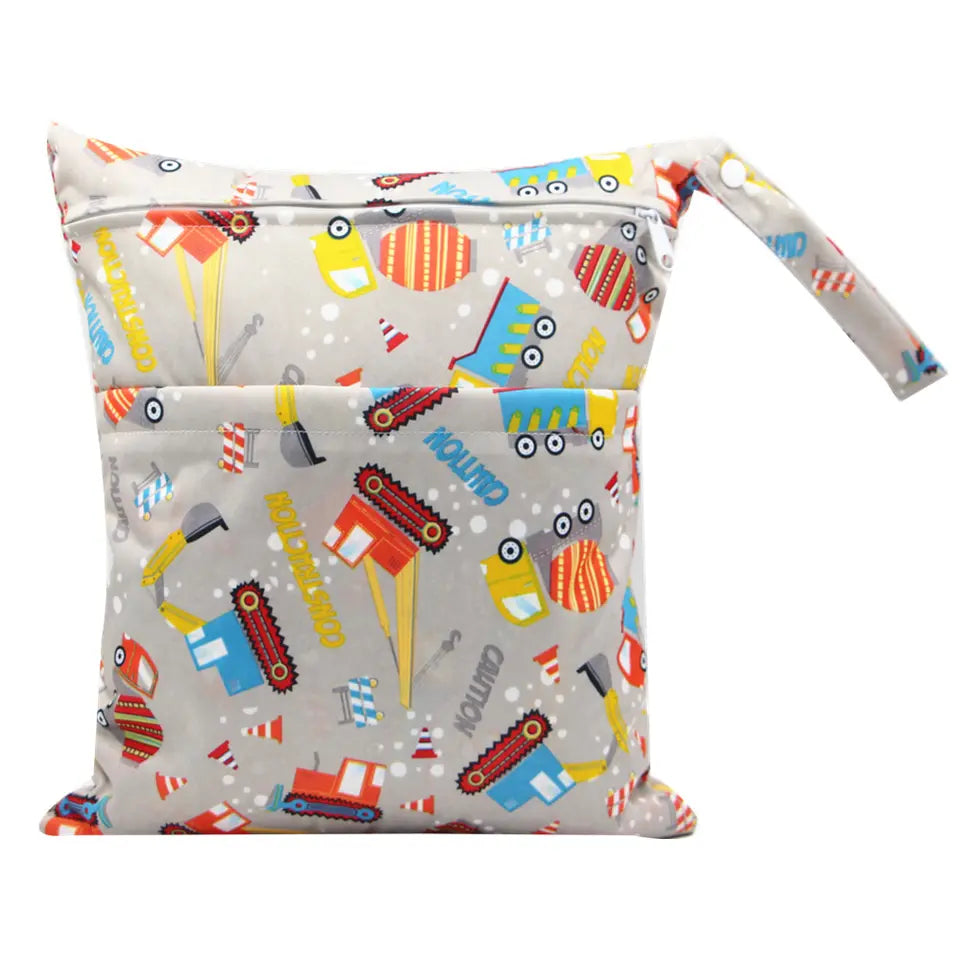 Een stoere wetbag met kranen en graafmachines