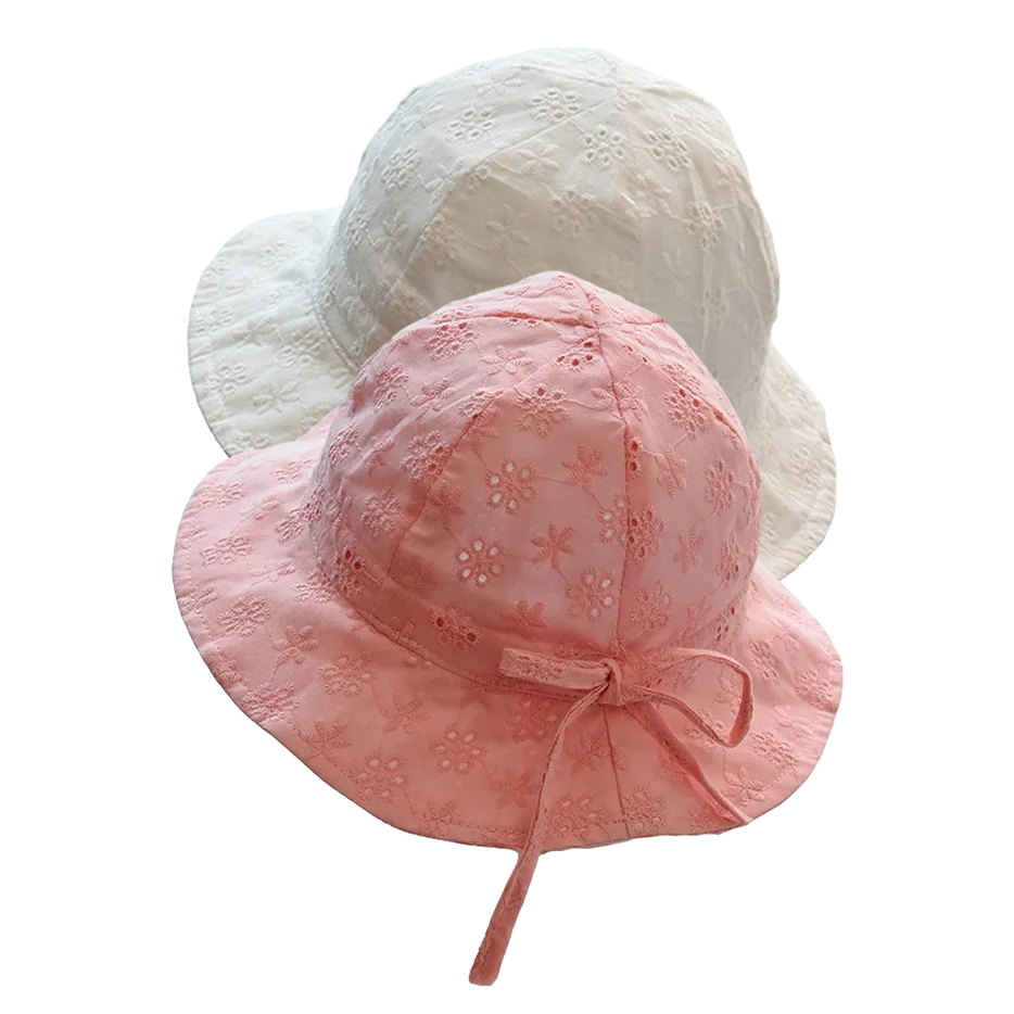 Baby Zonnehoedje met Bloemen en Strikje