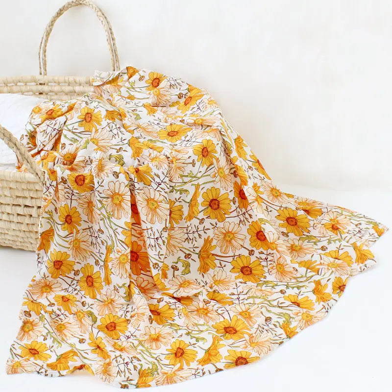 baby hydrofiel Mousseline Doek met kamille bloemen print