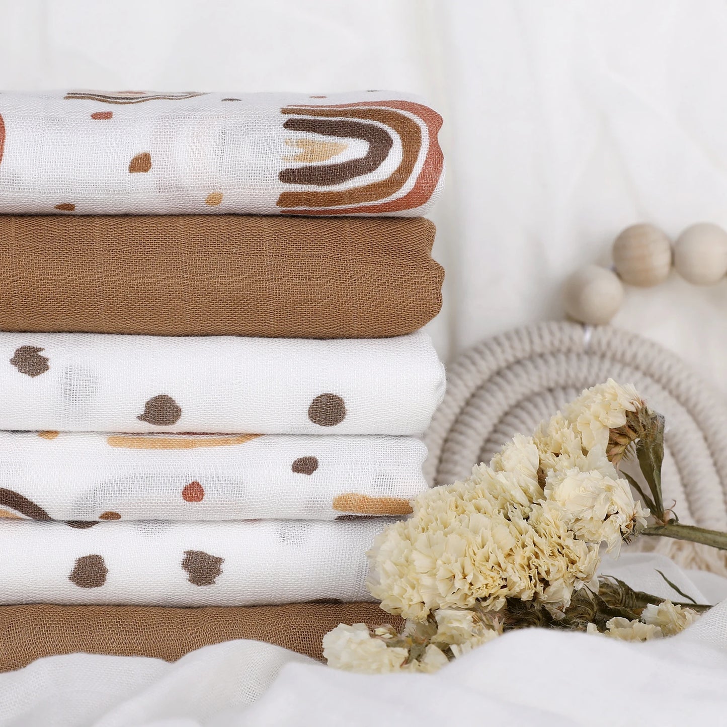 Mousseline Doek met BoHo Prints detail