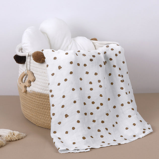 Mousseline Doek met BoHo Prints met stippen hydrofiel