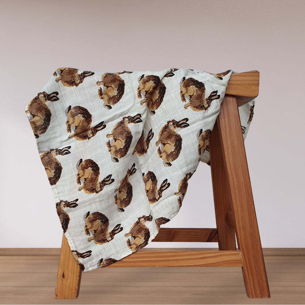 Hydrofiel doek met hazen print