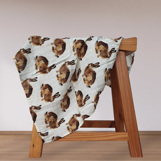 Hydrofiel doek met hazen print