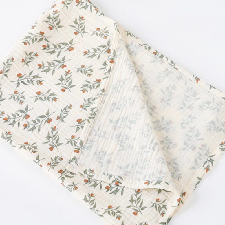 Doek met Botanische Print met blaadjes print baby hydrofiel bamboe fiber