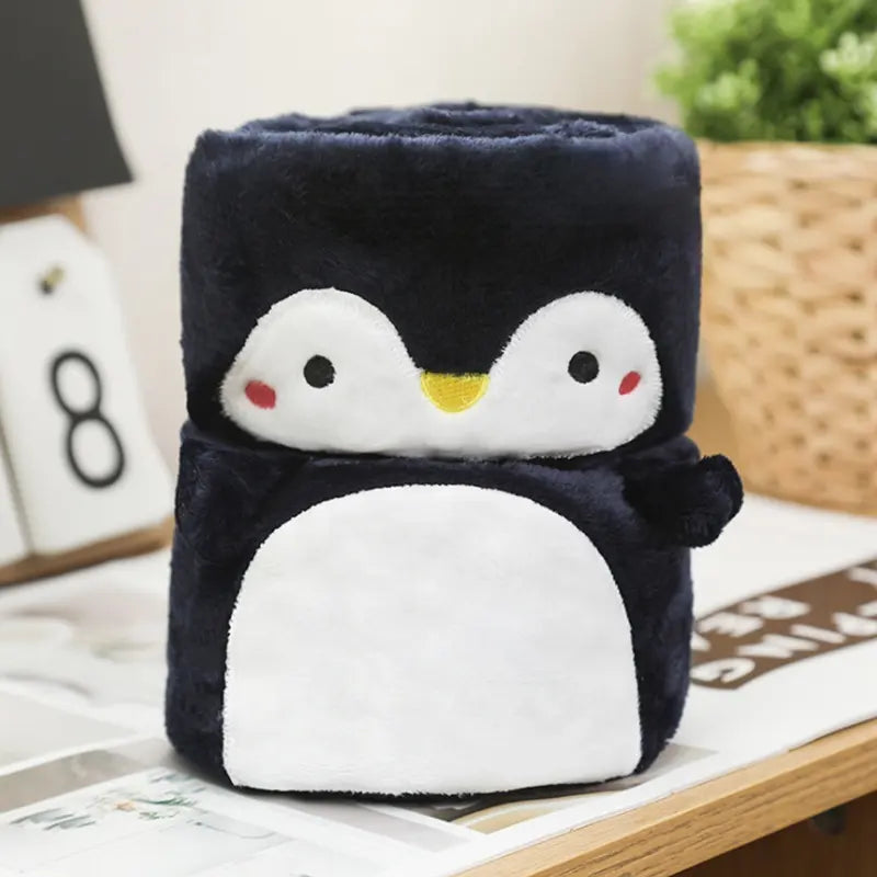 3D Dieren Fleece Deken pinguïns uitvoering