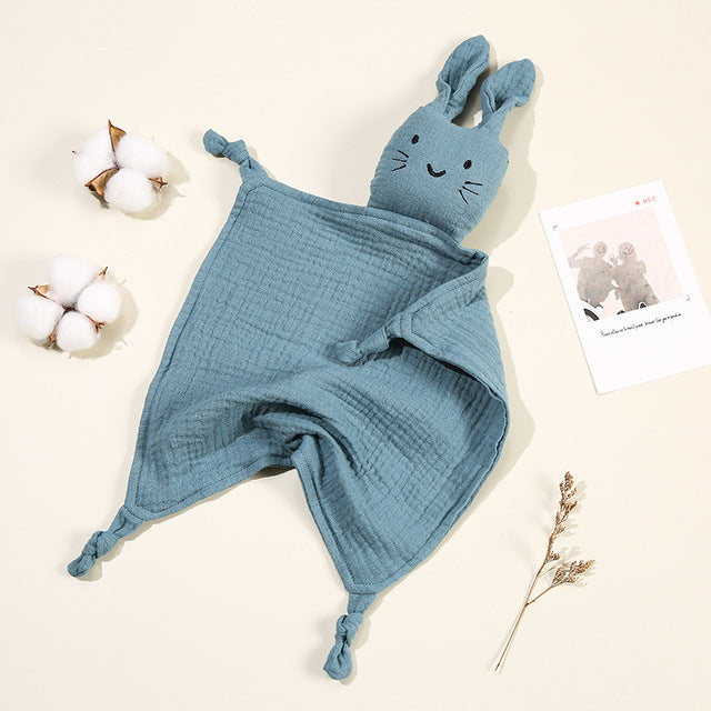 blauw hydrofiel baby doekje konijn