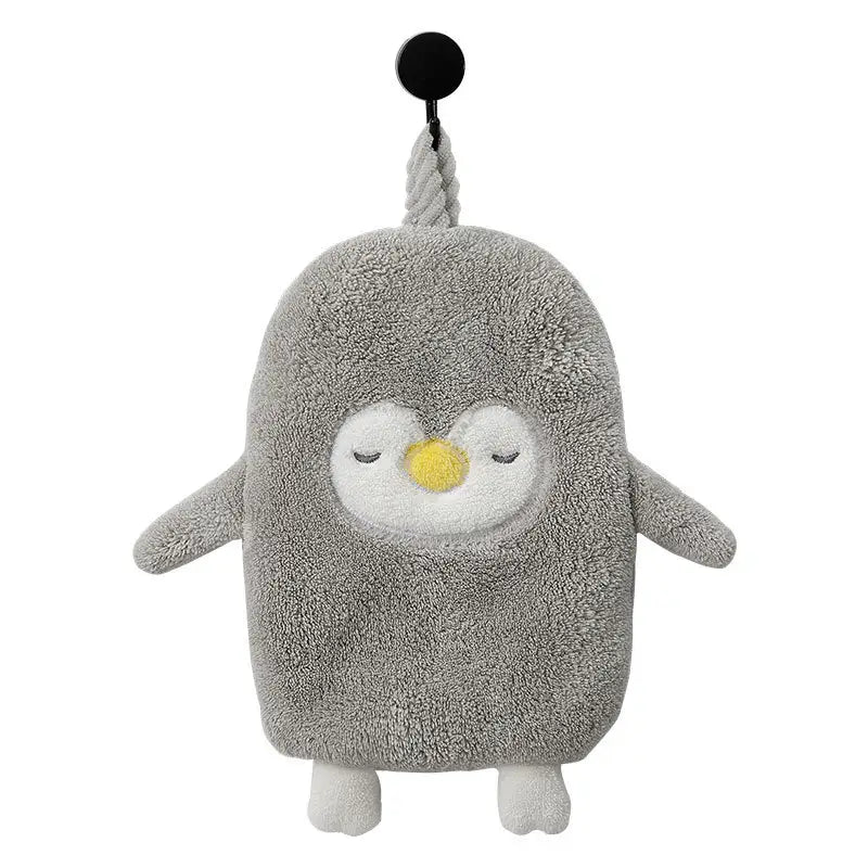 pinguïn handdoek grijs