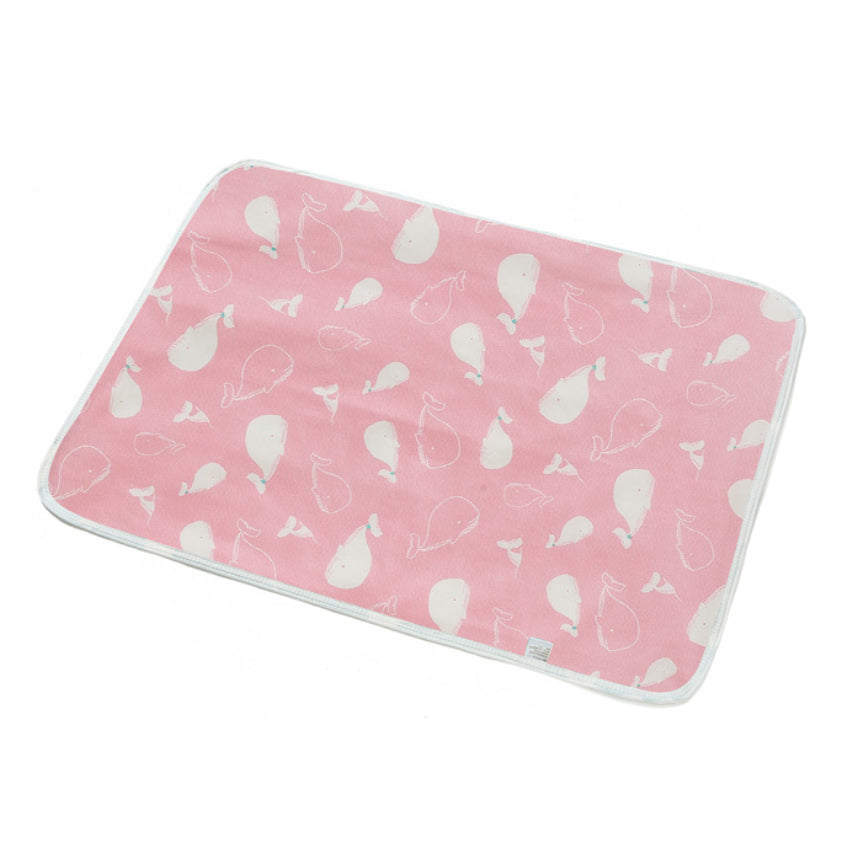 roze verchroonmat met walvissen