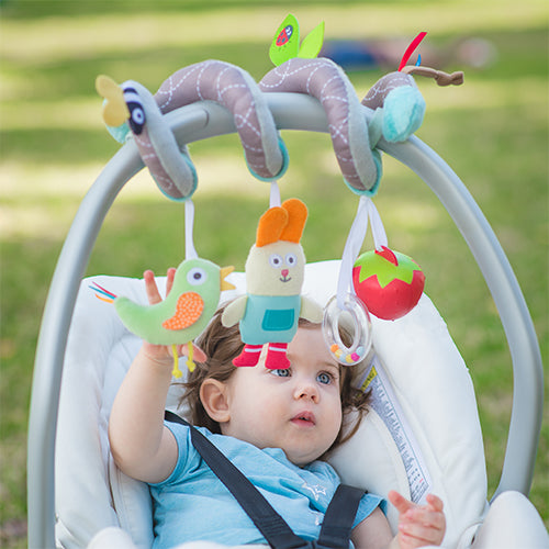 spiraal mobiel baby garden vogel konijn