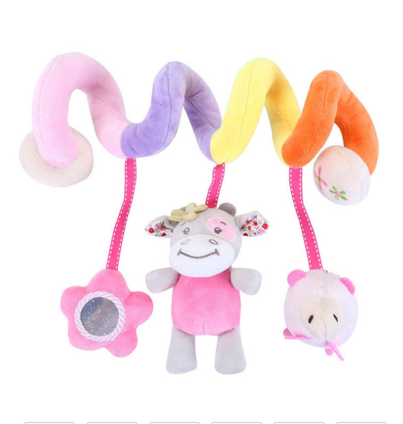 pluche mobiel met knuffel hangers koe roze
