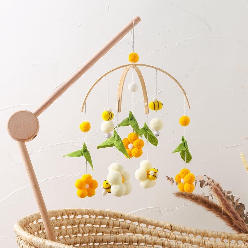 baby hanger Mobiel met Gele Bijen en Bloemen