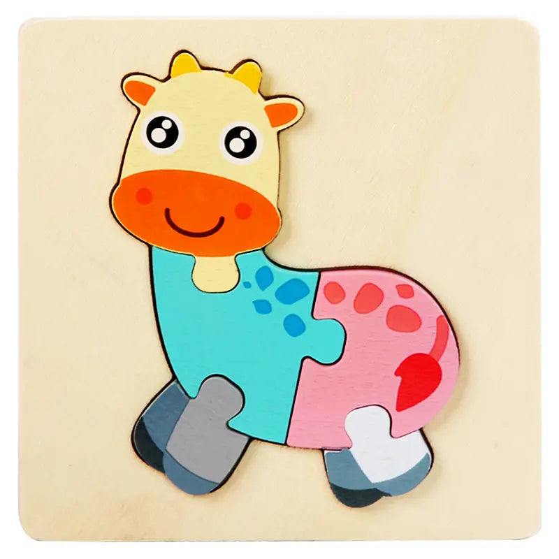 houten dieren puzzel giraffe