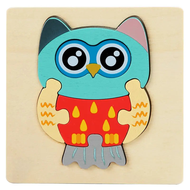 houten dieren puzzel uil