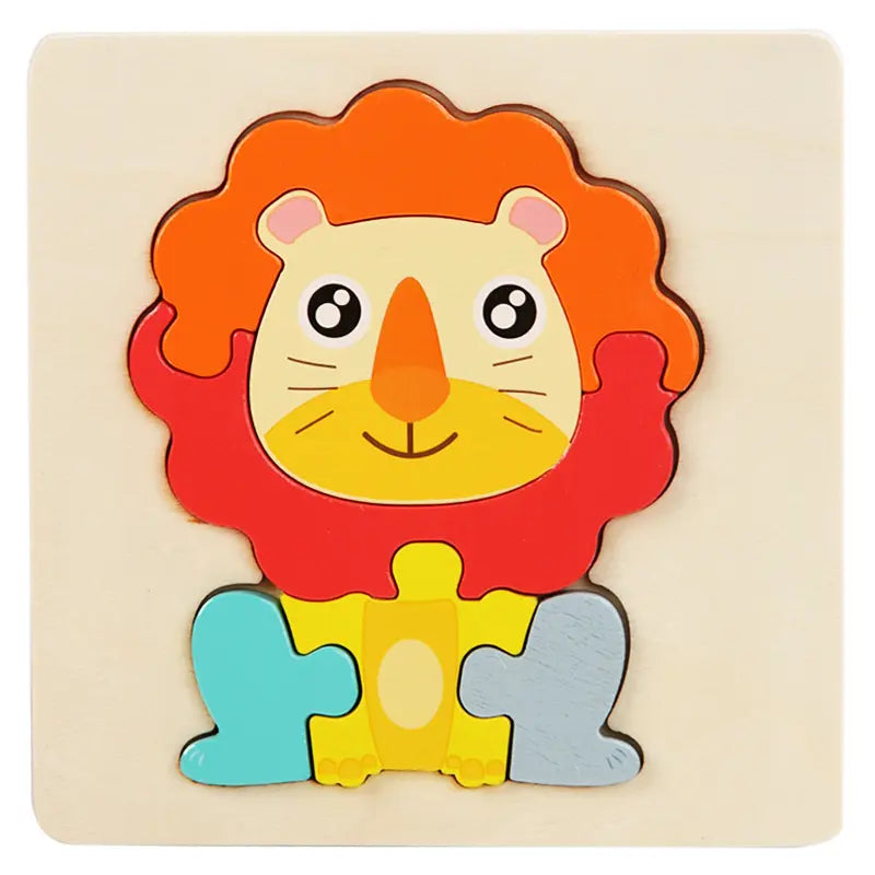 leeuw houten kinders puzzel