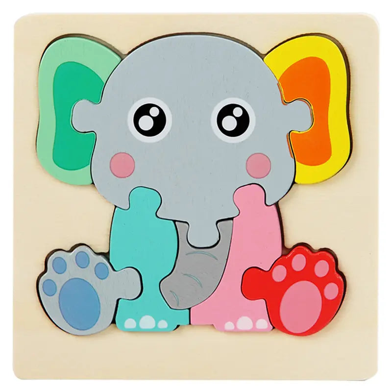 Houten puzzel olifant 3d