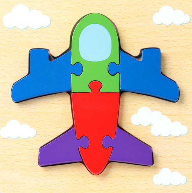 Houten Montessori Puzzel (Vliegtuig)