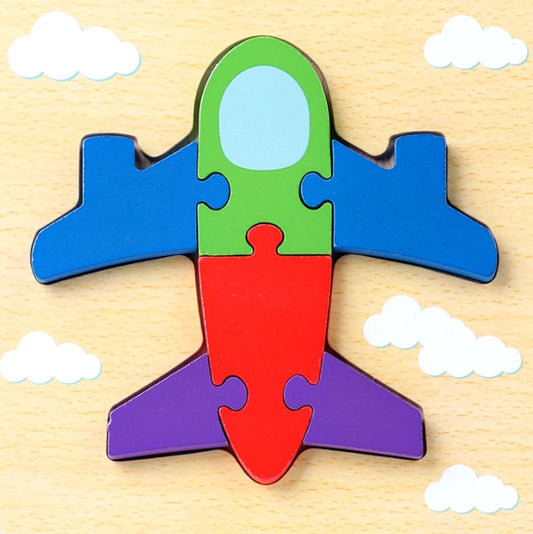 Houten Montessori Puzzel (Vliegtuig)