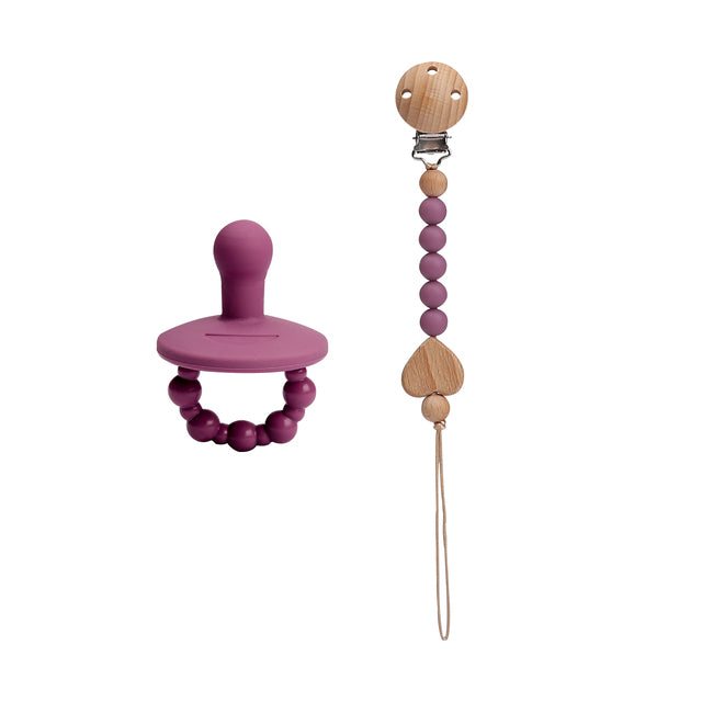 baby Speen met Speenkoord paars