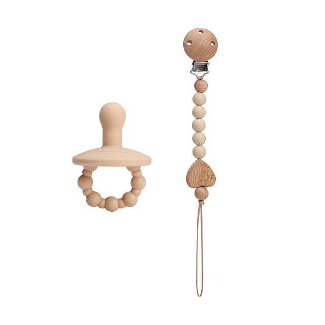 kralen Speen met Speenkoord beige