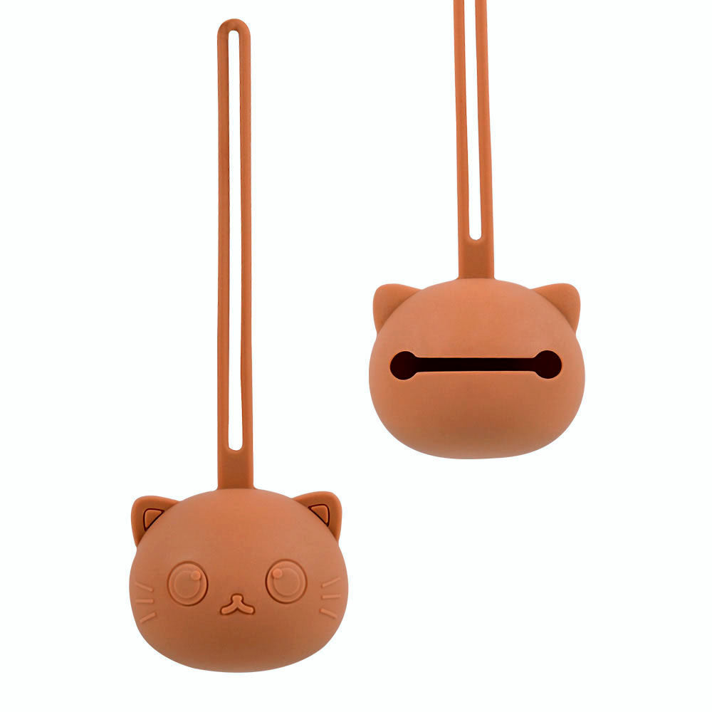 Siliconen speenhouder Kat Terracotta
