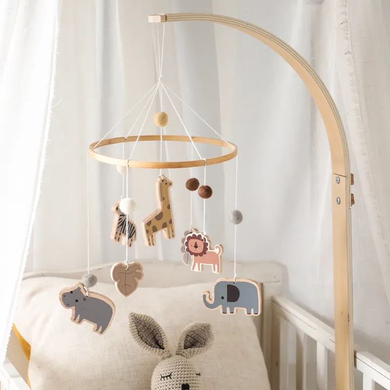 Mobiel met Safari Dieren aan houten ring