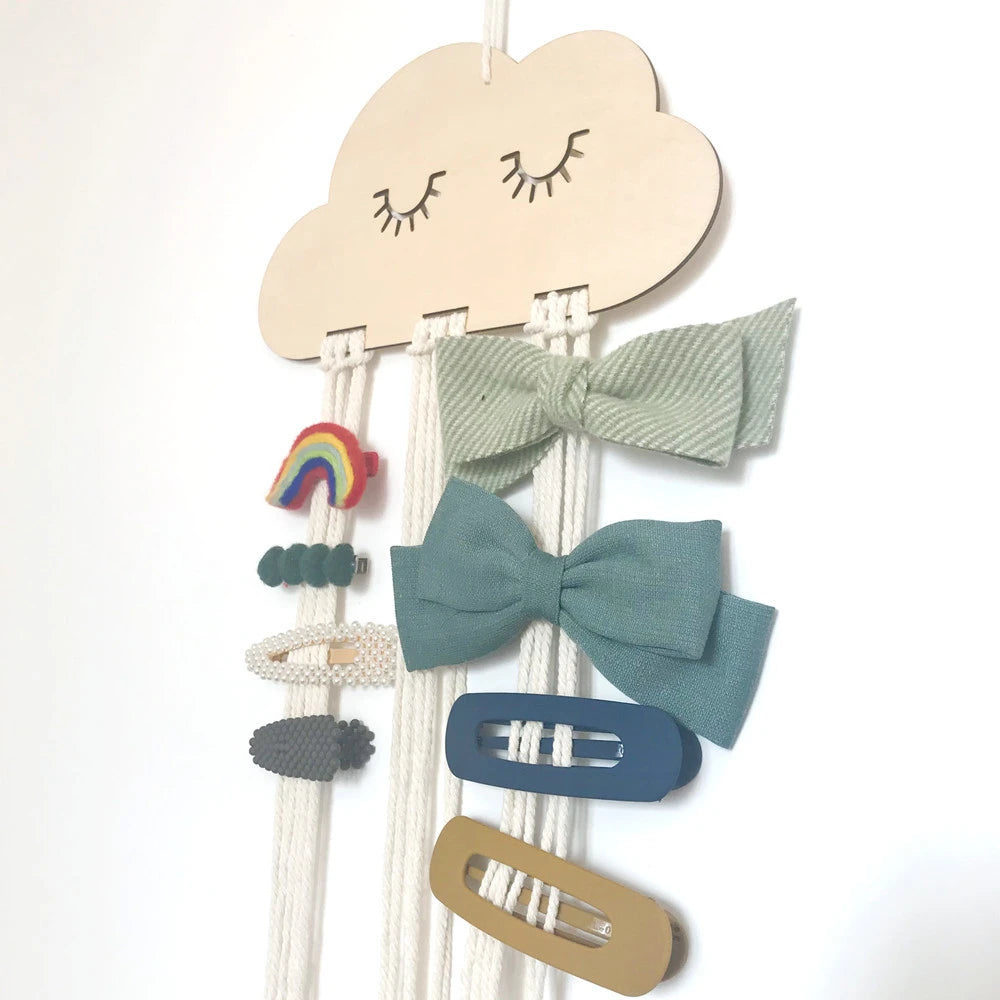 houten haar accessoires houder wolk