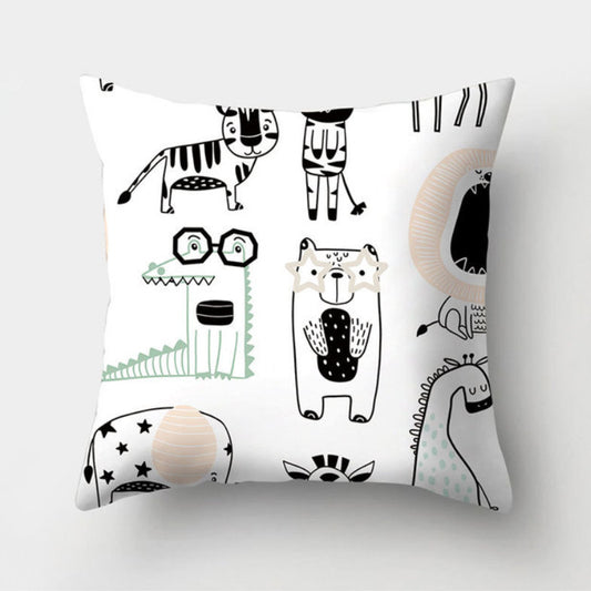 kussenhoes met dieren met bril