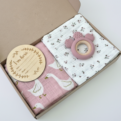 Brievenbus Kraamcadeau 'Pink Goose'