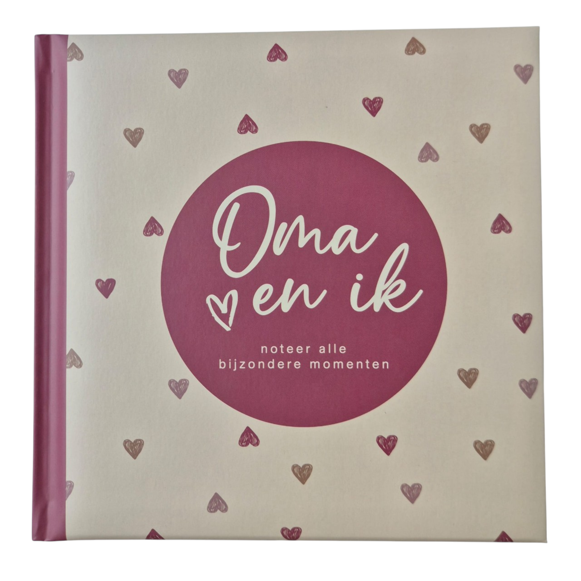 'Oma en Ik' Invulboek met Paarse Hartjes