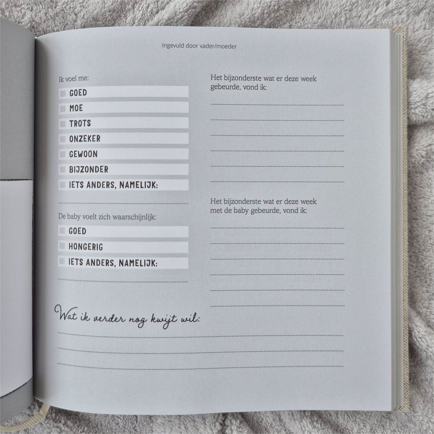 Invulboek 'Mijn Eerste Jaar' (Linnen Kaft)