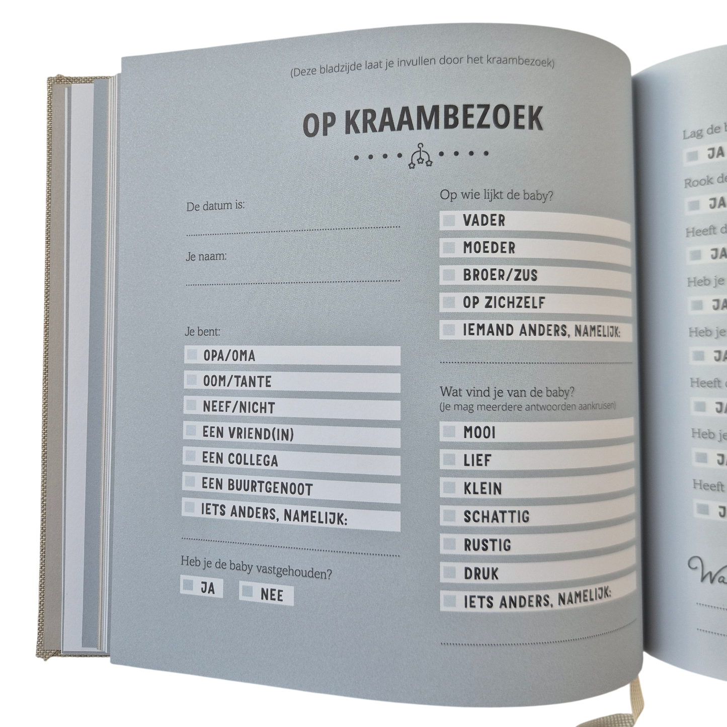 Kraambezoek Invulboek