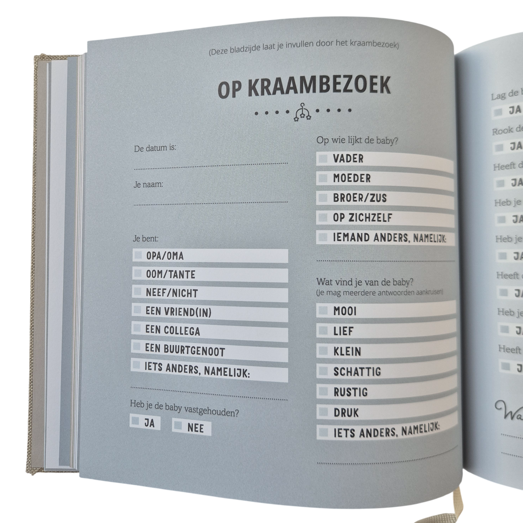 Kraambezoek Invulboek