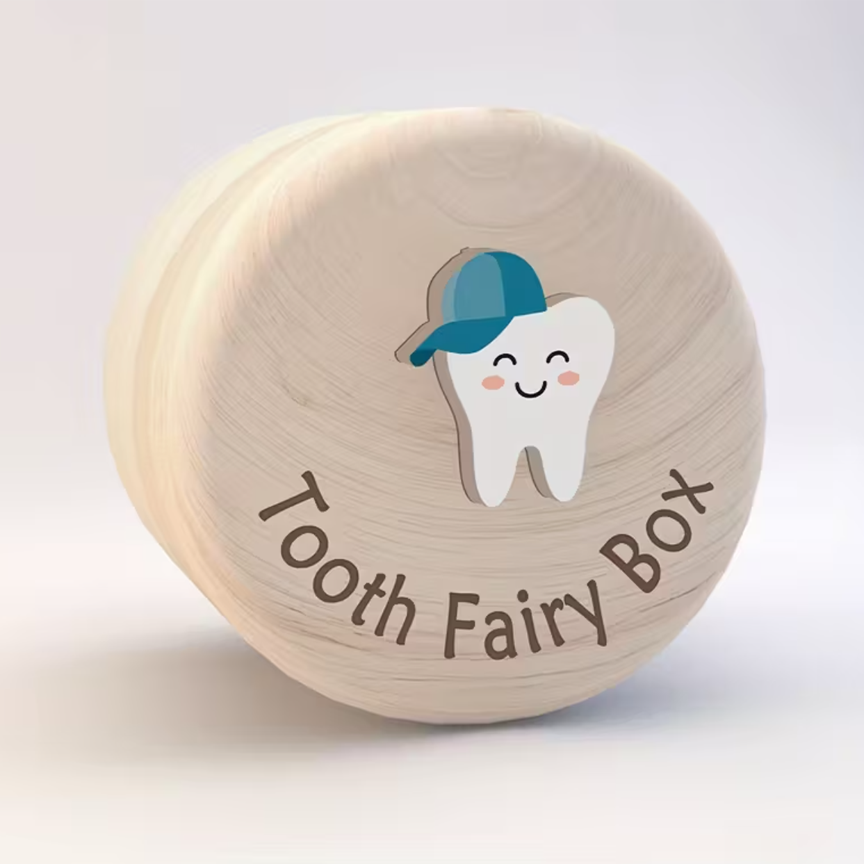 Houten tanden bewaardoosje