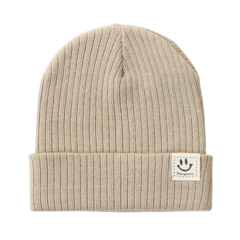 Gebreide Beanie Muts Beige