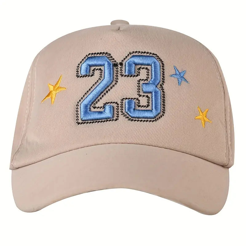 Baseball Cap met *23* applicatie  in beige