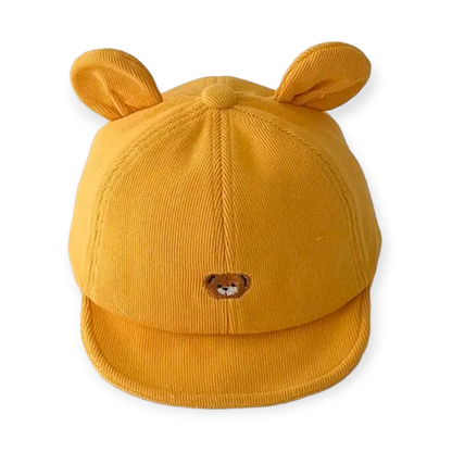 Corduroy Cap met Berenoren Geel