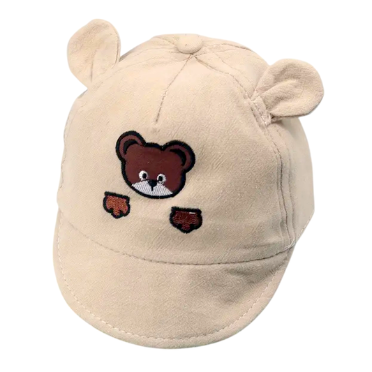 Baseball Cap met Beertje (3 kleuren) beige