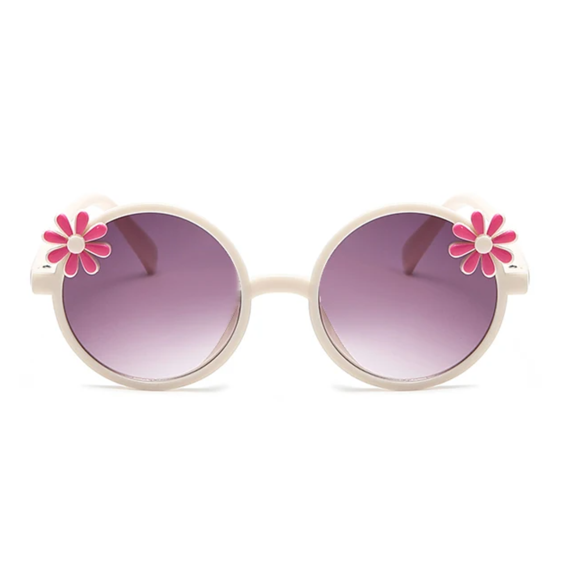 Zonnebril met Bloemen (2 kleuren) creme 