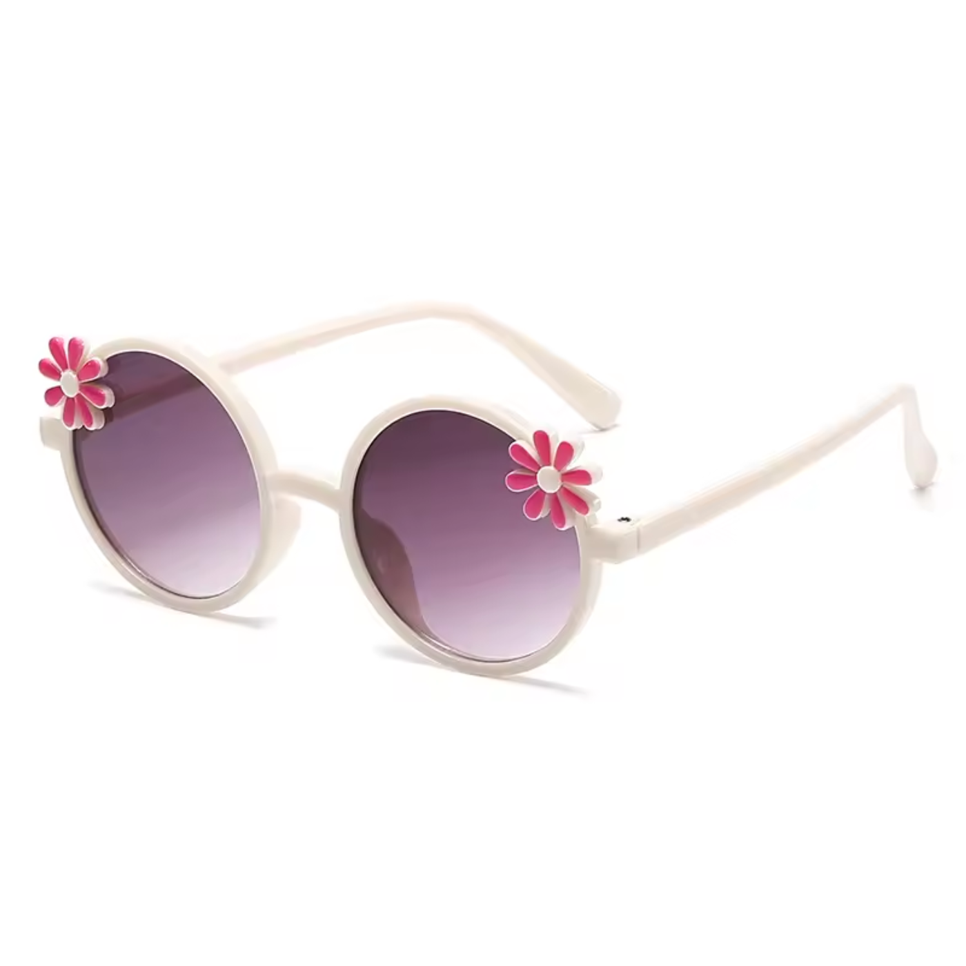 Zonnebril met Bloemen (2 kleuren) creme voor