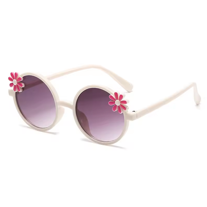 Zonnebril met Bloemen (2 kleuren) creme voor
