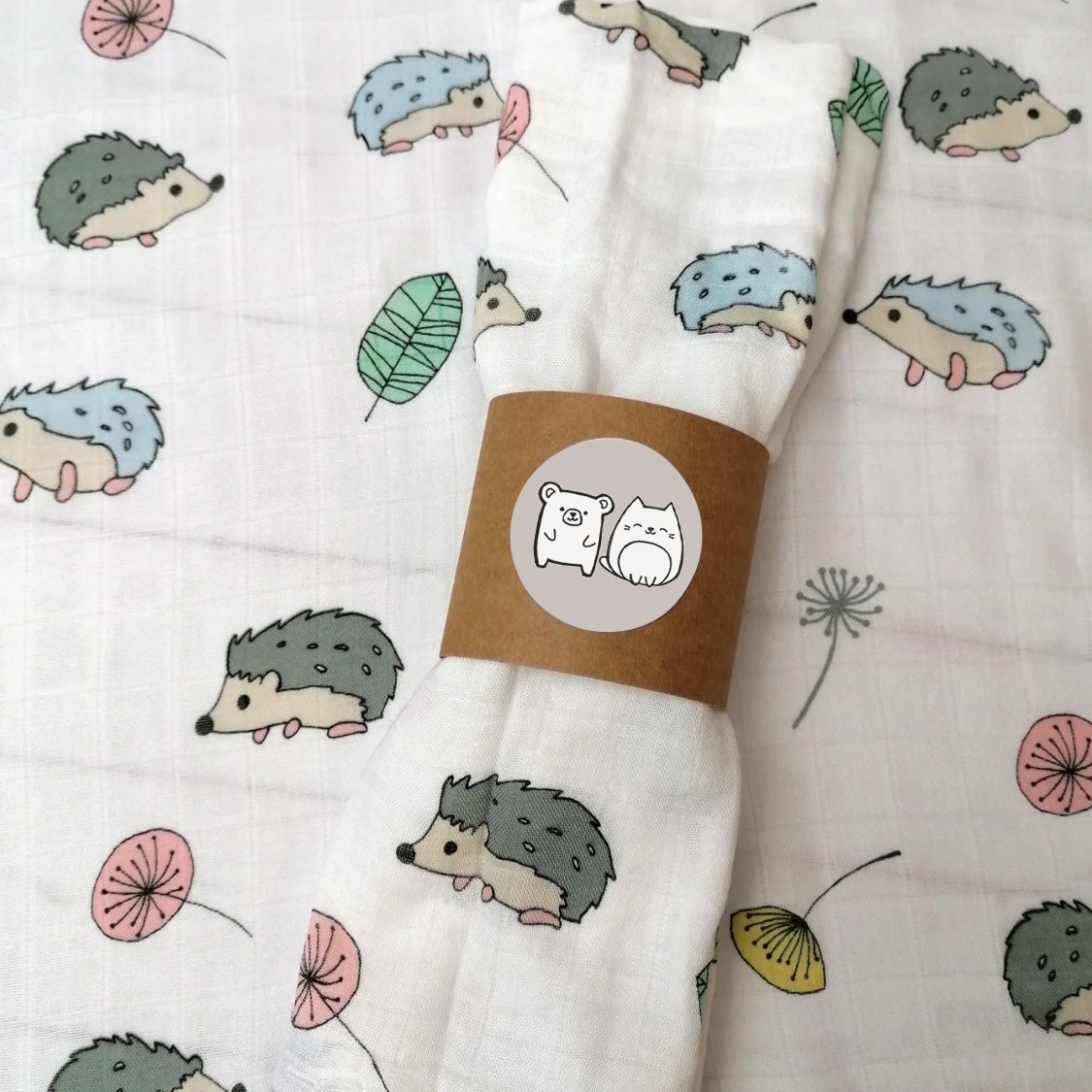 Bamboe / katoen doek met egel print