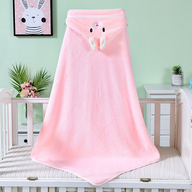 Fleece Badcape detail roze