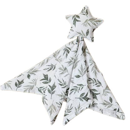 Knuffeldoekje Ster met bladeren motief