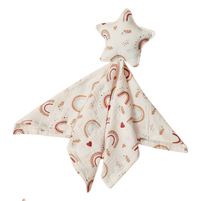 Knuffeldoekje Ster met regenboog motief