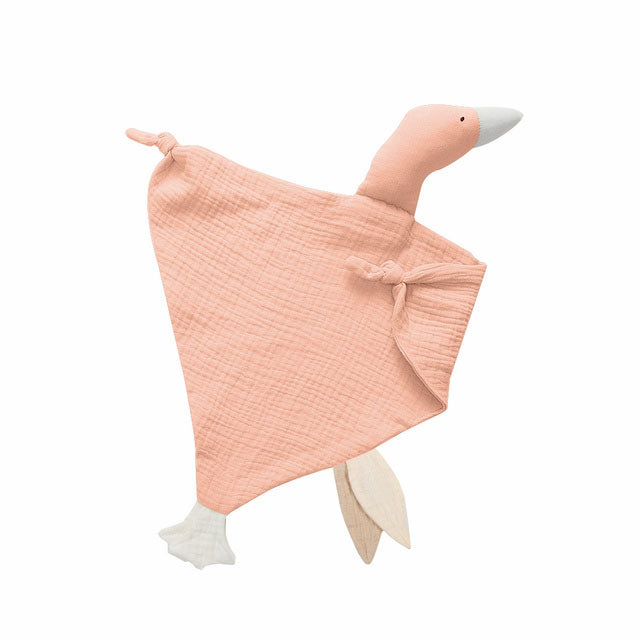 zalm-roze knuffeldoek gans