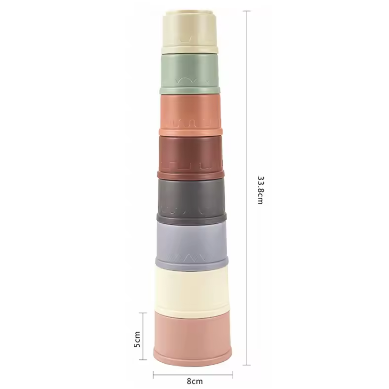 8-delige Stapeltoren met relief