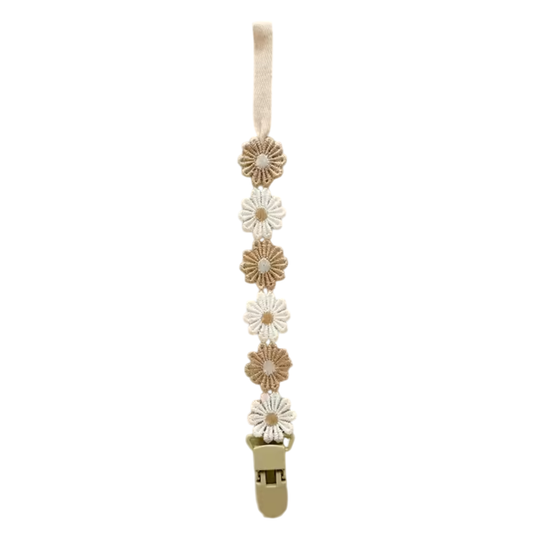 Speenclip 'Beige Daisy' detail